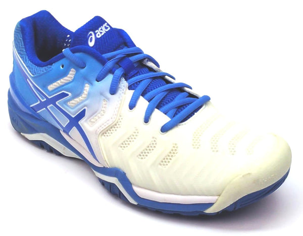 Asics Women's GEL-Resolution 7 Tennis Shoes Lightweight White Blue Coast Size 9M