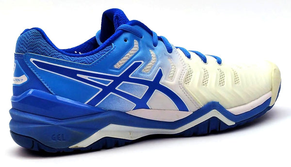 Asics Women's GEL-Resolution 7 Tennis Shoes Lightweight White Blue Coast Size 9M