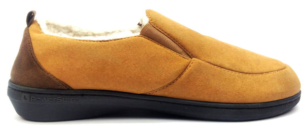 PowerStep Men's Twin-Gore Slippers Arch Support Orthotic Slip-on Brown Size 9