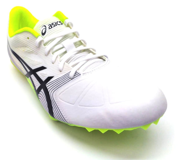Asics Men's Hypersprint 6 Track Shoes Spike White Black Safety Yellow Size 9.5M