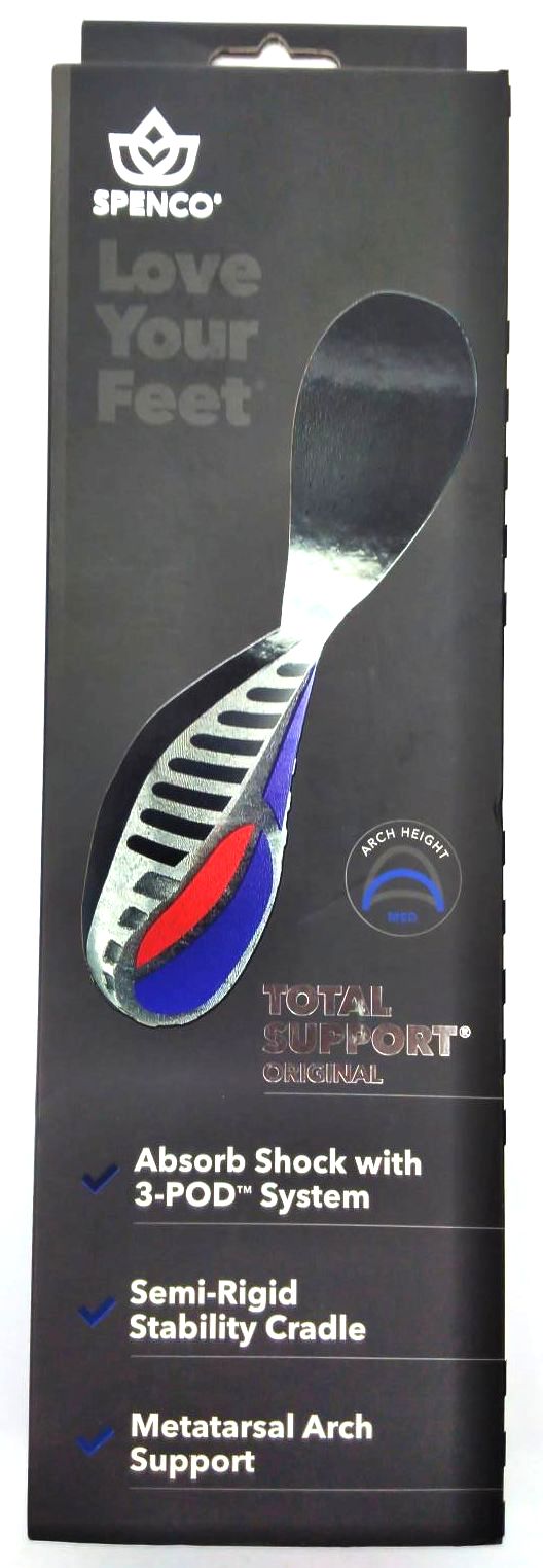 Spenco Unisex Insole Love Your Feet Total Support Medium Arch Cushioned Original