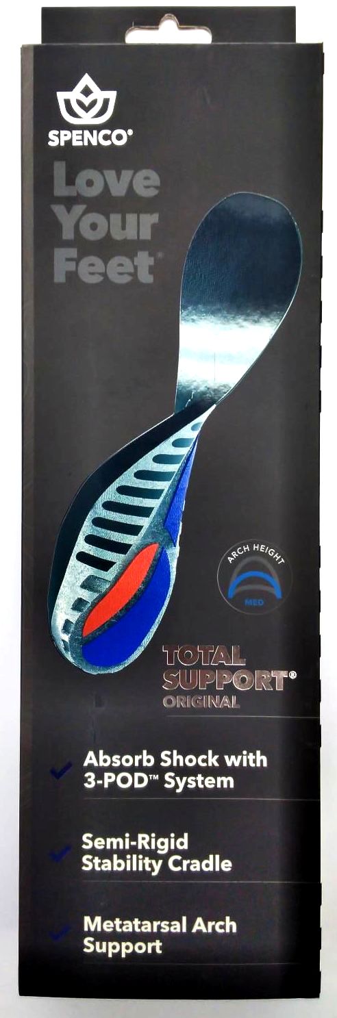 Spenco Unisex Insole Love Your Feet Total Support Medium Arch Cushioned Original