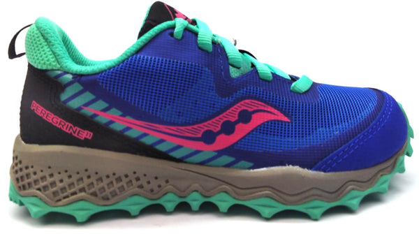 Saucony Girl's Kids Peregrine 11 Shield Running Shoes Blue Turquoise Size 11M