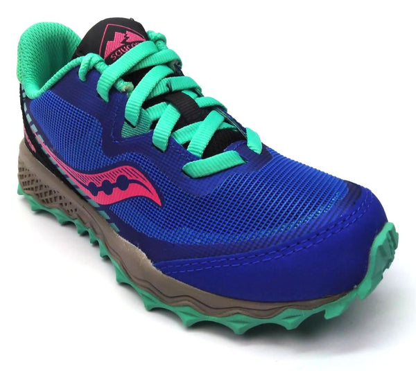 Saucony Girl's Kids Peregrine 11 Shield Running Shoes Blue Turquoise Size 11M