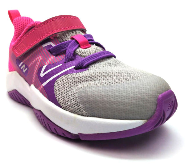 New Balance Kids' Unisex Running Shoes Rave Run V2 Bungee Lace Grey Purple 7.5M