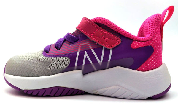 New Balance Kids' Unisex Running Shoes Rave Run V2 Bungee Lace Grey Purple 7.5M