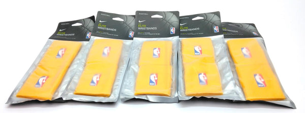 Lot of 5 Nike Basketball NBA ELITE Wristbands Sweatband Dri-Fit Yellow