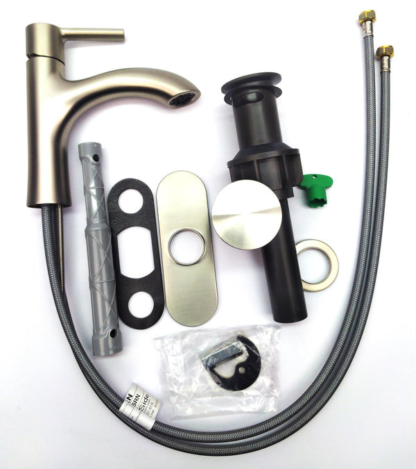 Moen Idris Bathroom Faucet One-Handle Modern Deck Mount Brushed Nickel Finish