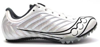 Buy white-carbon Saucony Spitfire 5 Men's Running Shoes Track &amp; Field Spikes Lightweight Lace Up
