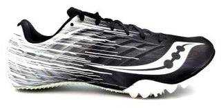 Buy black-white Saucony Spitfire 5 Men's Track Field Running Shoes Athletic Spikes Lace Up