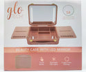 Glo Tech Cosmetic Bags with LED Compact Mirror 3 Piece Set Mocha Mousse
