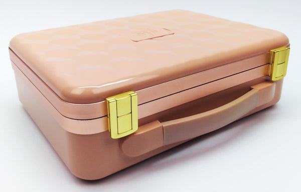 Glo Tech Cosmetic Bags with LED Compact Mirror 3 Piece Set Mocha Mousse