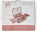 Glo Tech Cosmetic Bags with LED Compact Mirror 3 Piece Set Mocha Mousse