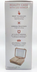 Glo Tech Cosmetic Bags with LED Compact Mirror 3 Piece Set Mocha Mousse