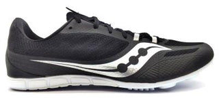 Buy black-white Saucony Vendetta 3 Men's Track Racing Running Shoes Athletic Spikes Lace Up
