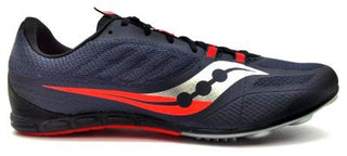 Buy grey-black Saucony Vendetta 3 Men's Track Racing Running Shoes Athletic Spikes Lace Up