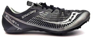 Buy black-silver Saucony Ballista 2 Men's ISOFIT Running Track Field Shoes Racing Spikes Lace Up
