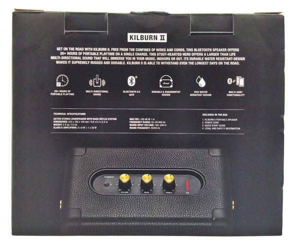 Marshall Kilburn II Bluetooth Speaker Wireless Portable Black and Brass