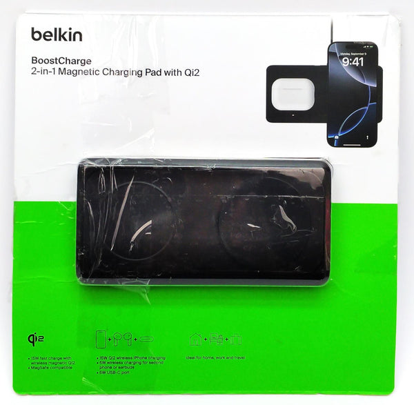 Belkin BoostCharge Pro 2-in-1 Magnetic Wireless Charging Pad with Qi2 15W USB-C