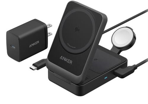 Anker MagGo 3-in-1 Wireless Charging Station with Qi2 15W MagSafe