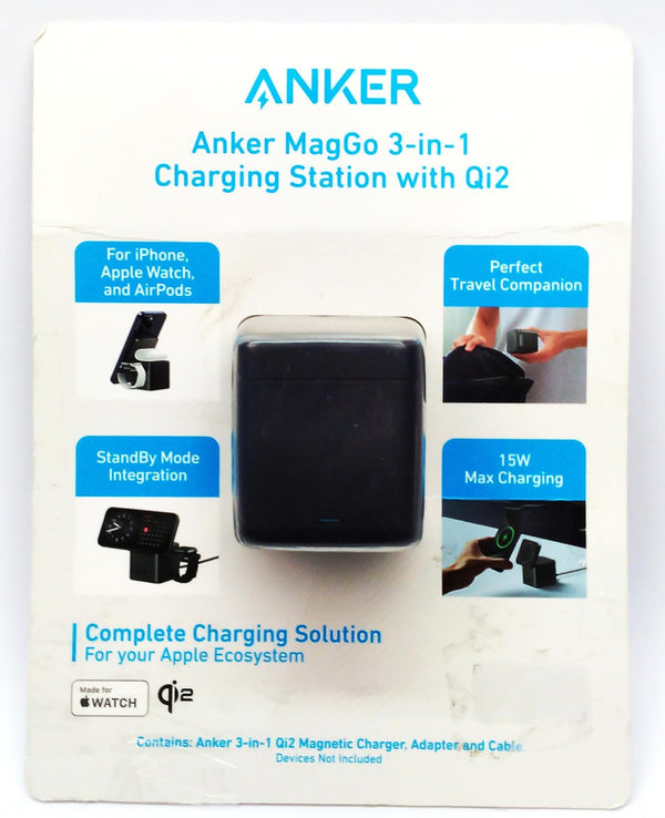 Anker MagGo 3-in-1 Wireless Charging Station with Qi2 15W MagSafe