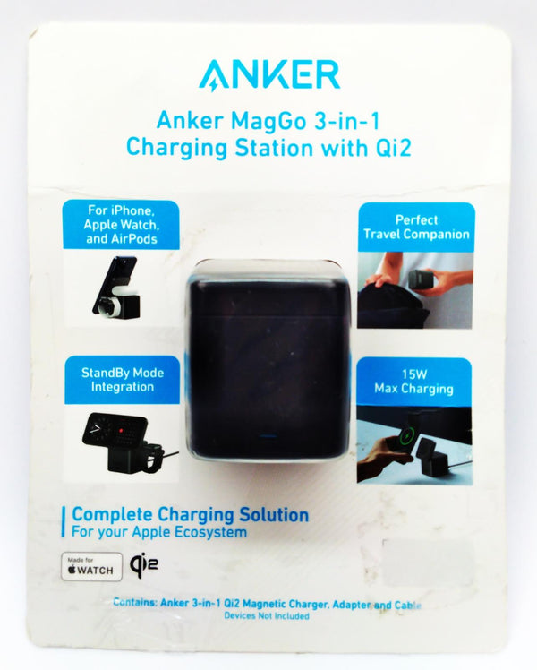 Anker MagGo 3-in-1 Wireless Charging Station with Qi2 15W MagSafe