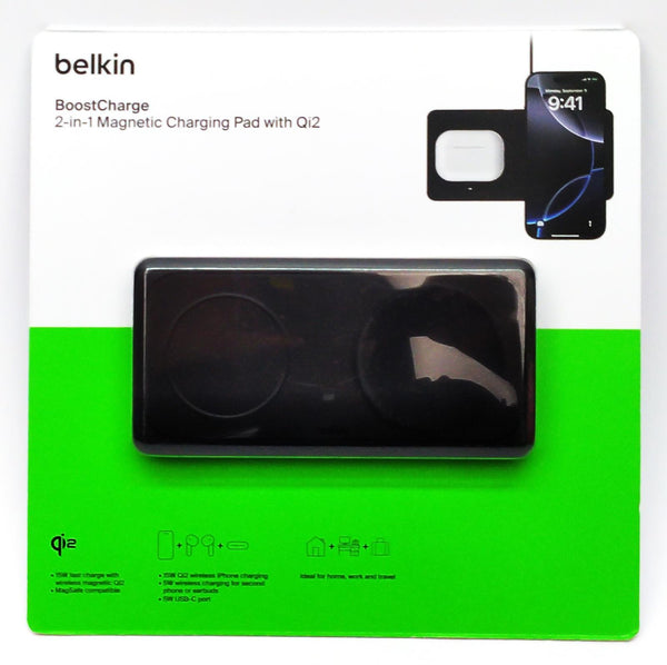 Belkin 2-in-1 Magnetic Wireless Charging Pad Qi2 BoostCharge Pro Fast Charger