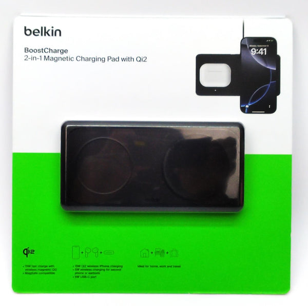 Belkin 2-in-1 Magnetic Wireless Charging Pad Qi2 BoostCharge Pro Fast Charger