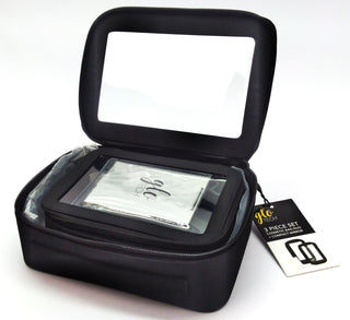 Cosmetic Bag Glo Tech Duo Plus Compact Mirror Organizer 3 Piece Set  Black