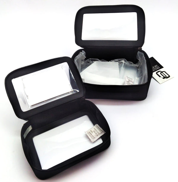 Cosmetic Bag Glo Tech Duo Plus Compact Mirror Organizer 3 Piece Set  Black