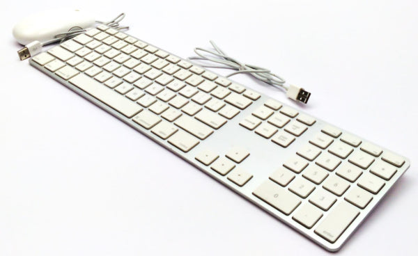 Apple Keyboard A1243 and Mouse Combo USB Wired  with Numeric Keypad Aluminum