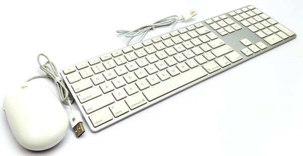 Apple Keyboard A1243 and Mouse Combo USB Wired  with Numeric Keypad Aluminum