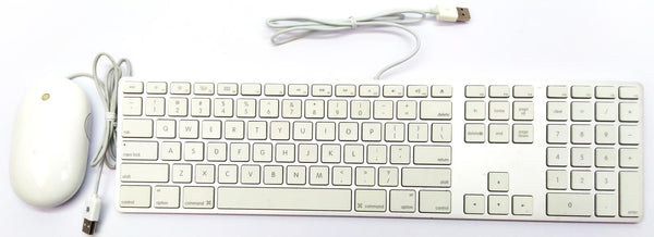 Apple Keyboard A1243 and Mouse Combo USB Wired  with Numeric Keypad Aluminum
