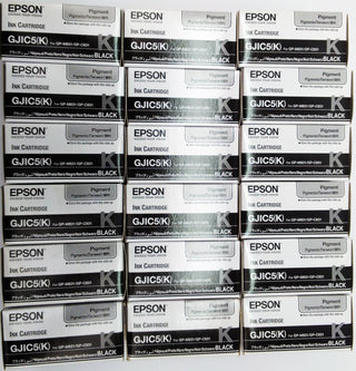 Lot of 25 Epson GJIC5-K Ink Cartridges ColorWorks Printer Black OEM C13S020563