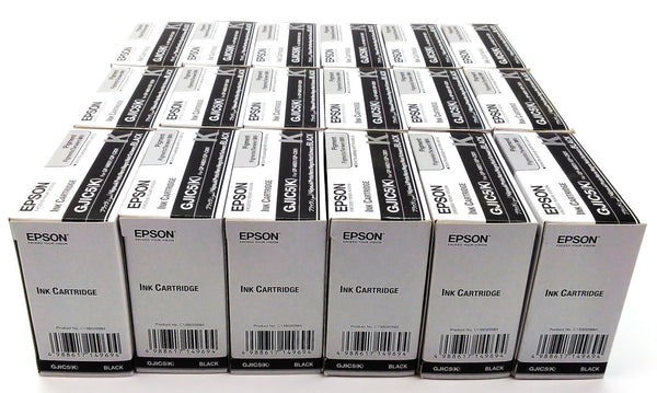 Lot of 25 Epson GJIC5-K Ink Cartridges ColorWorks Printer Black OEM C13S020563
