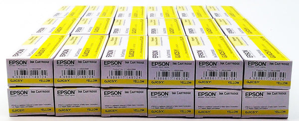 Lot of 450 Epson GJIC5-Y ColorWorks Printer Ink Cartridge Yellow -Wholesale Deal