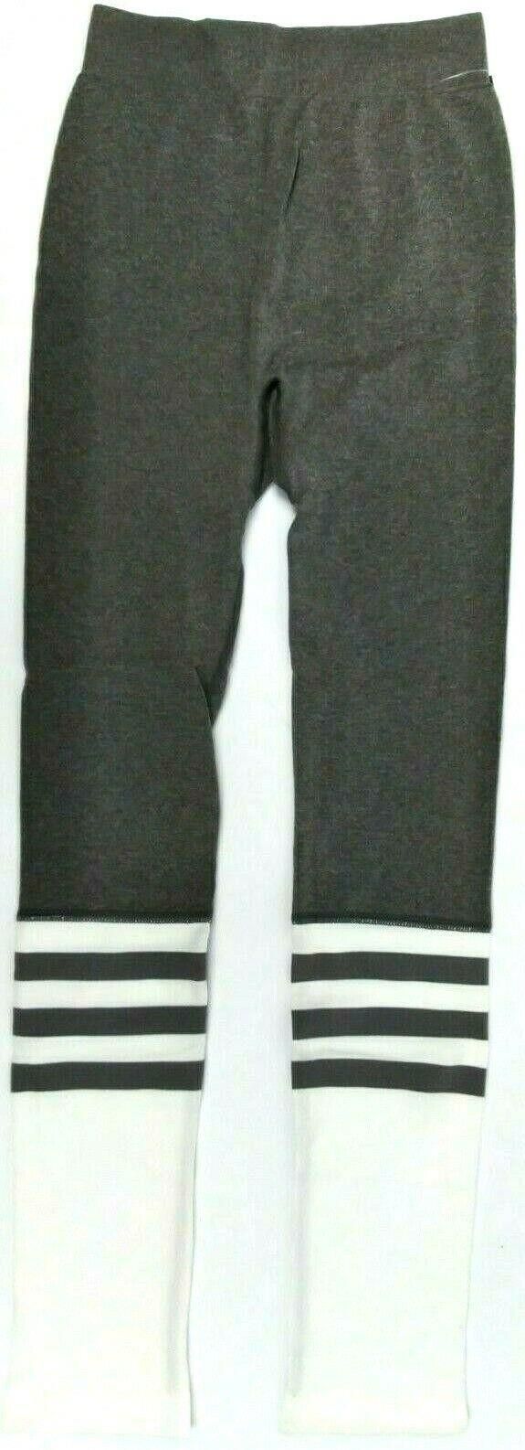 Women's Yoga Pants CelerSport Power Flex Workout Leggings Grey & White Small New