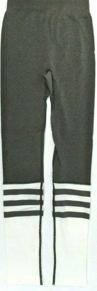Women's Yoga Pants CelerSport Power Flex Workout Leggings Grey & White Small New