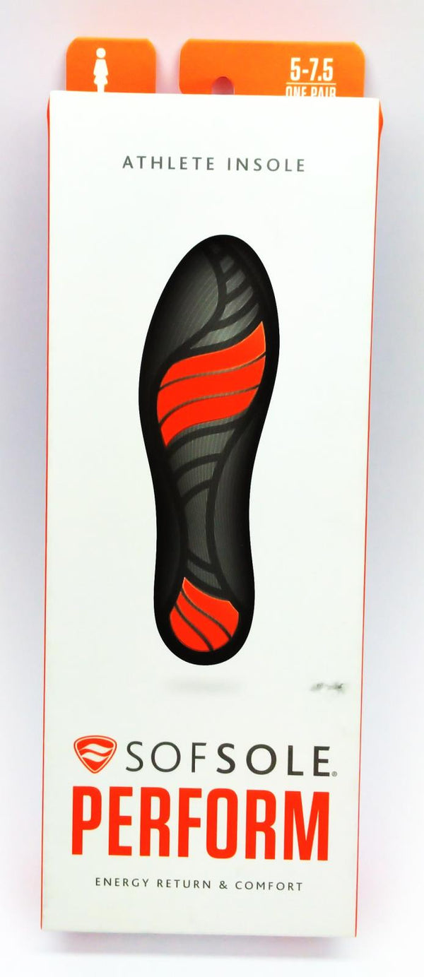 Sof Sole Women's Athlete Perform Insole Medium Thickness Size 5 - 7.5 Blue