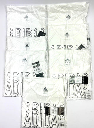 Lot of 30 Adidas Girls'  T-Shirt Raglan Graphic Short Sleeve Tee White Large New