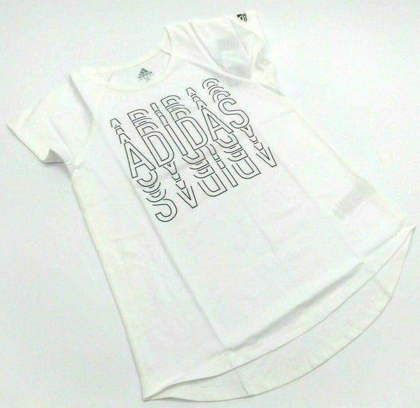 Lot of 30 Adidas Girls'  T-Shirt Raglan Graphic Short Sleeve Tee White Large New