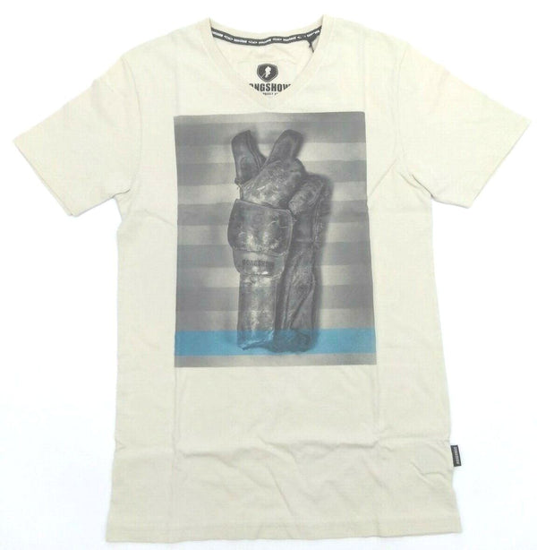 Men's Graphic T-Shirt Gongshow V-Neck Hockey Short Sleeve Fashion Tee Grey - NEW