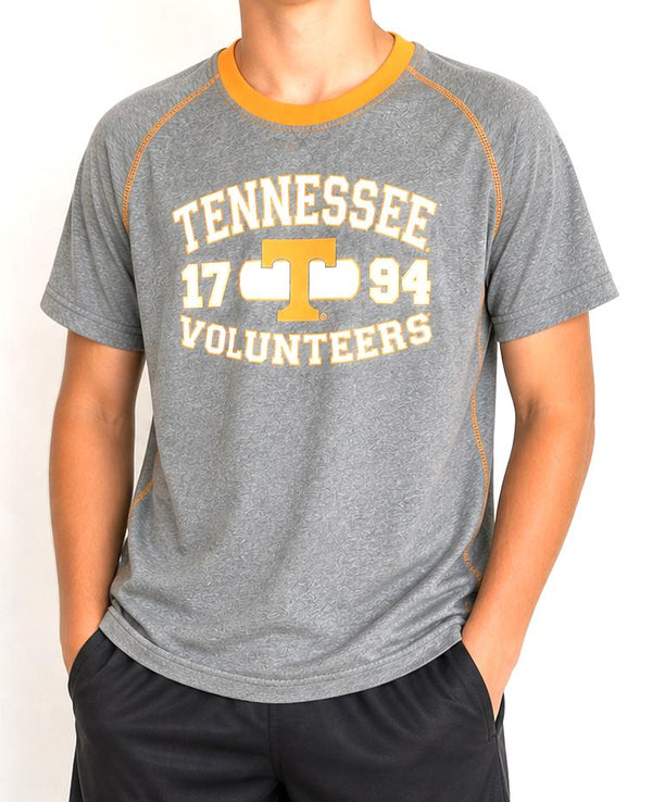 Youth Crew Neck T-Shirt Colosseum Tennessee Volunteers Short Sleeve Tee Grey New