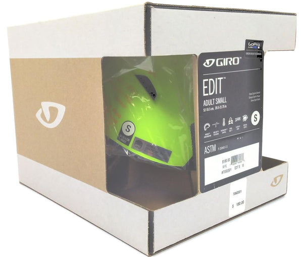 Giro Edit Adult Snowboard Helmet GoPro Mount Green Small